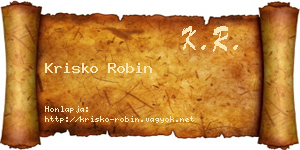 Krisko Robin névjegykártya